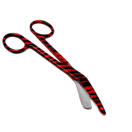 Red Zebra Full Coated Pattern Color Lister Bandage Scissors 5.5